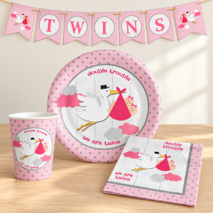 Babyparty-Set für Zwillinge – zwei Mädchen