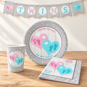 Babyparty-Set für Zwillinge – Junge und Mädchen